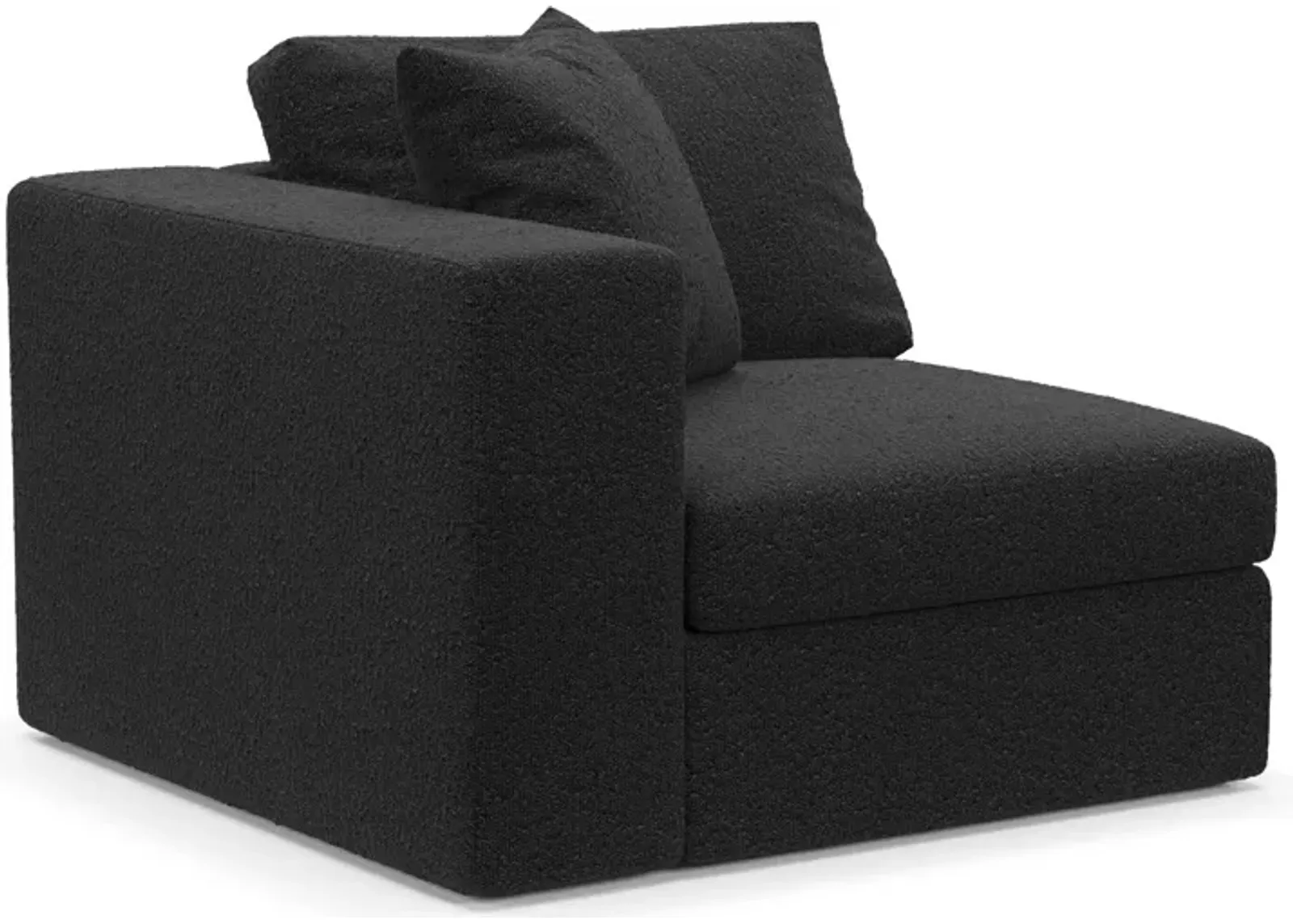 Collin Foam Comfort Left-Facing Chair - Bloke Obsidian