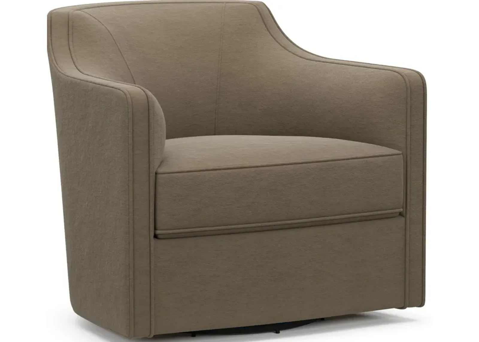 Tegan Accent Swivel Chair - Merrimac Brownstone