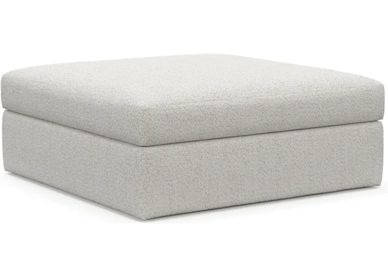 Collin Foam Comfort Ottoman - River Rock Ivory