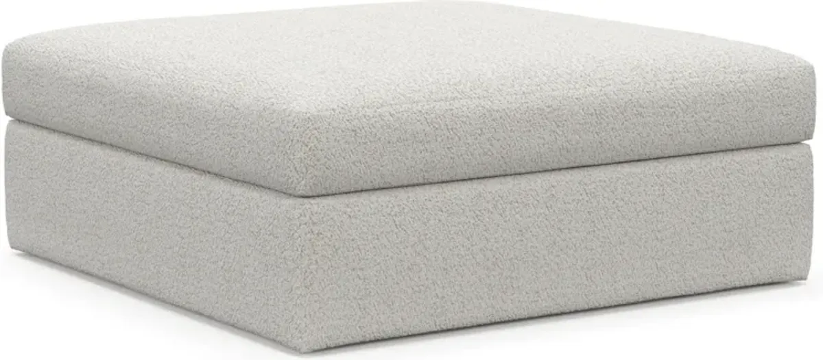 Collin Foam Comfort Ottoman - River Rock Ivory