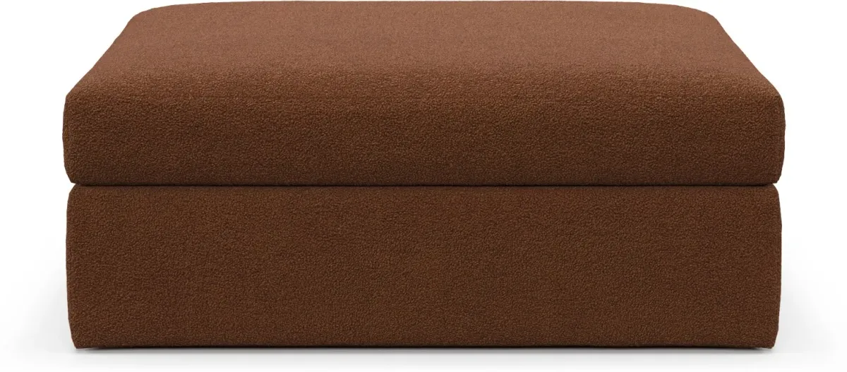 Collin Foam Comfort Ottoman - Nora Chocolate