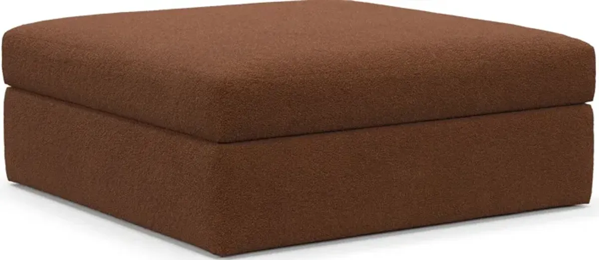 Collin Foam Comfort Ottoman - Nora Chocolate
