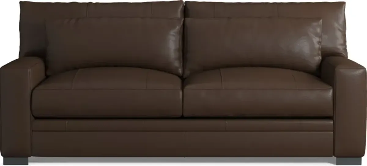 Winston Leather Foam Comfort Sofa - Siena Coffee