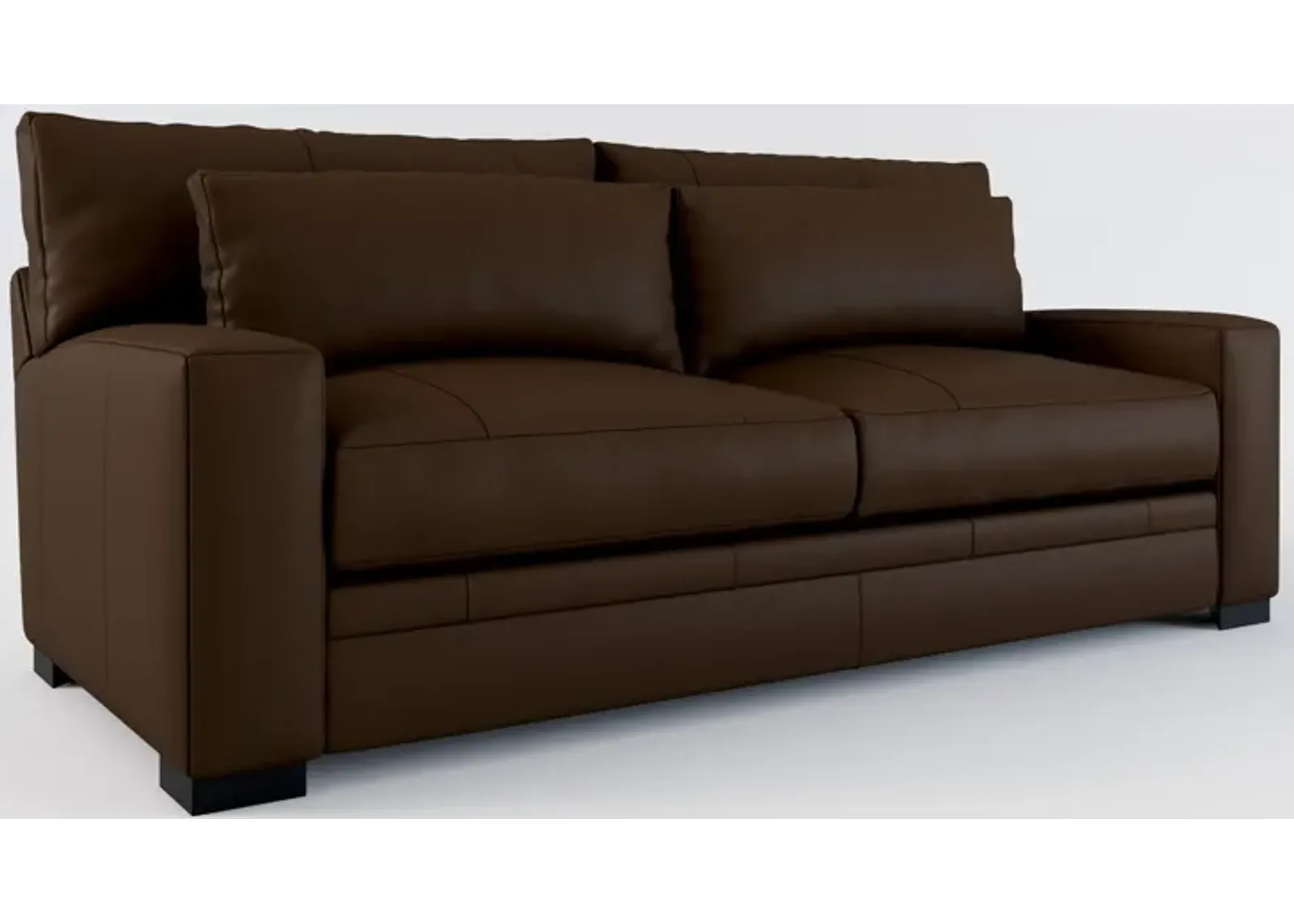 Winston Leather Foam Comfort Sofa - Siena Coffee