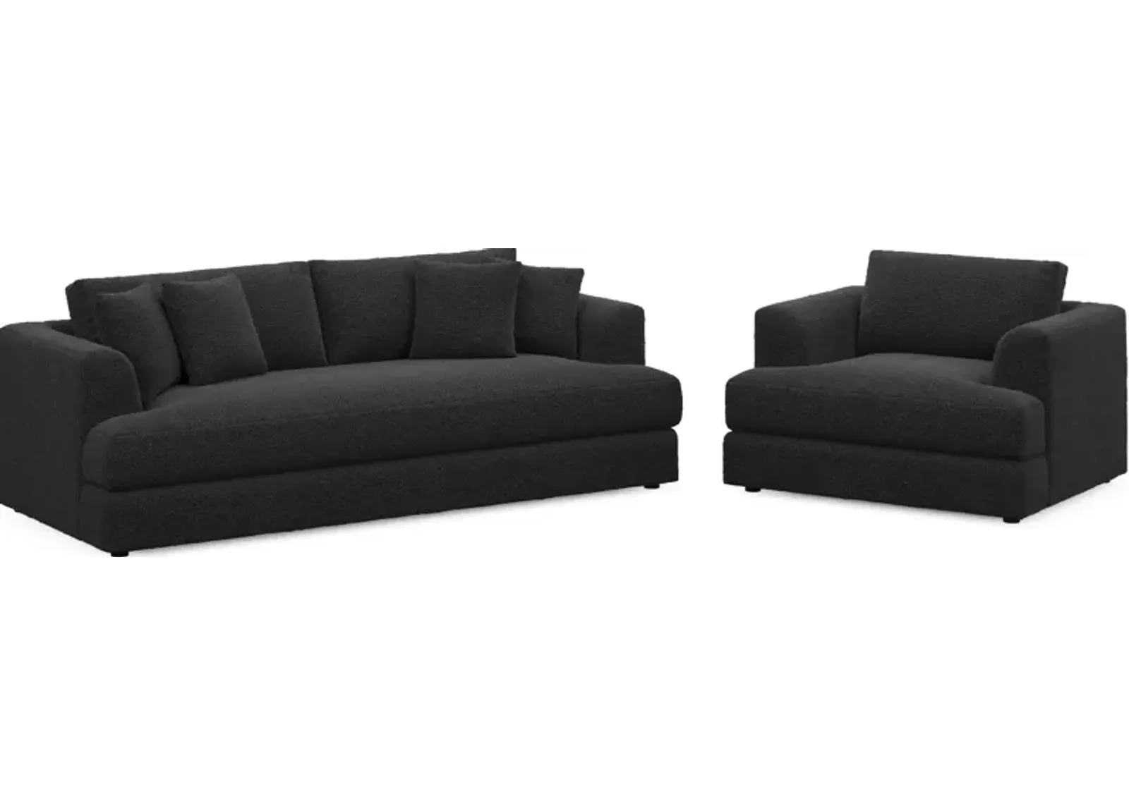 Ridley Foam Comfort Sofa and Chair - Bloke Obsidian