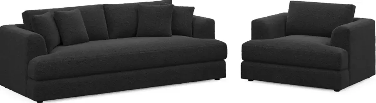 Ridley Foam Comfort Sofa and Chair - Bloke Obsidian