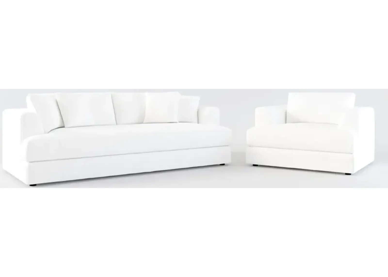 Ridley Foam Comfort Sofa and Chair - Lovie Chalk