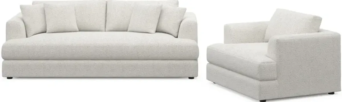 Ridley Foam Comfort Sofa and Chair Set - River Rock Ivory