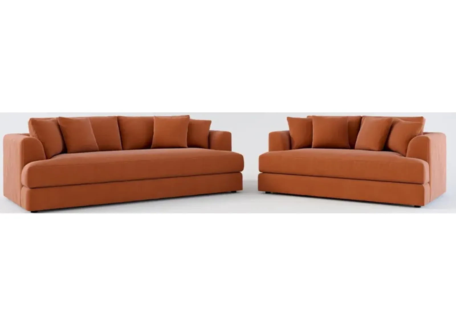 Ridley Foam Comfort Sofa and Loveseat - Merrimac Brick