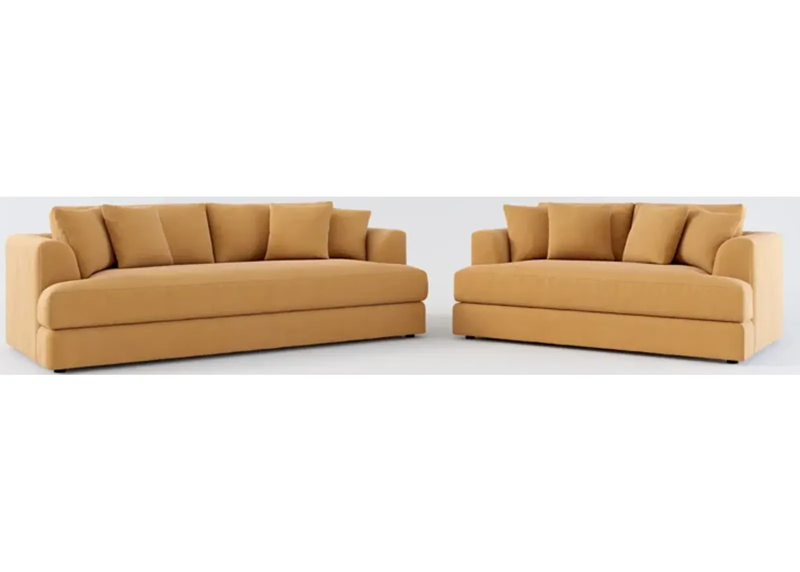 Ridley Foam Comfort Sofa and Loveseat - Merrimac Topaz