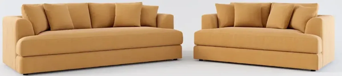 Ridley Foam Comfort Sofa and Loveseat - Merrimac Topaz