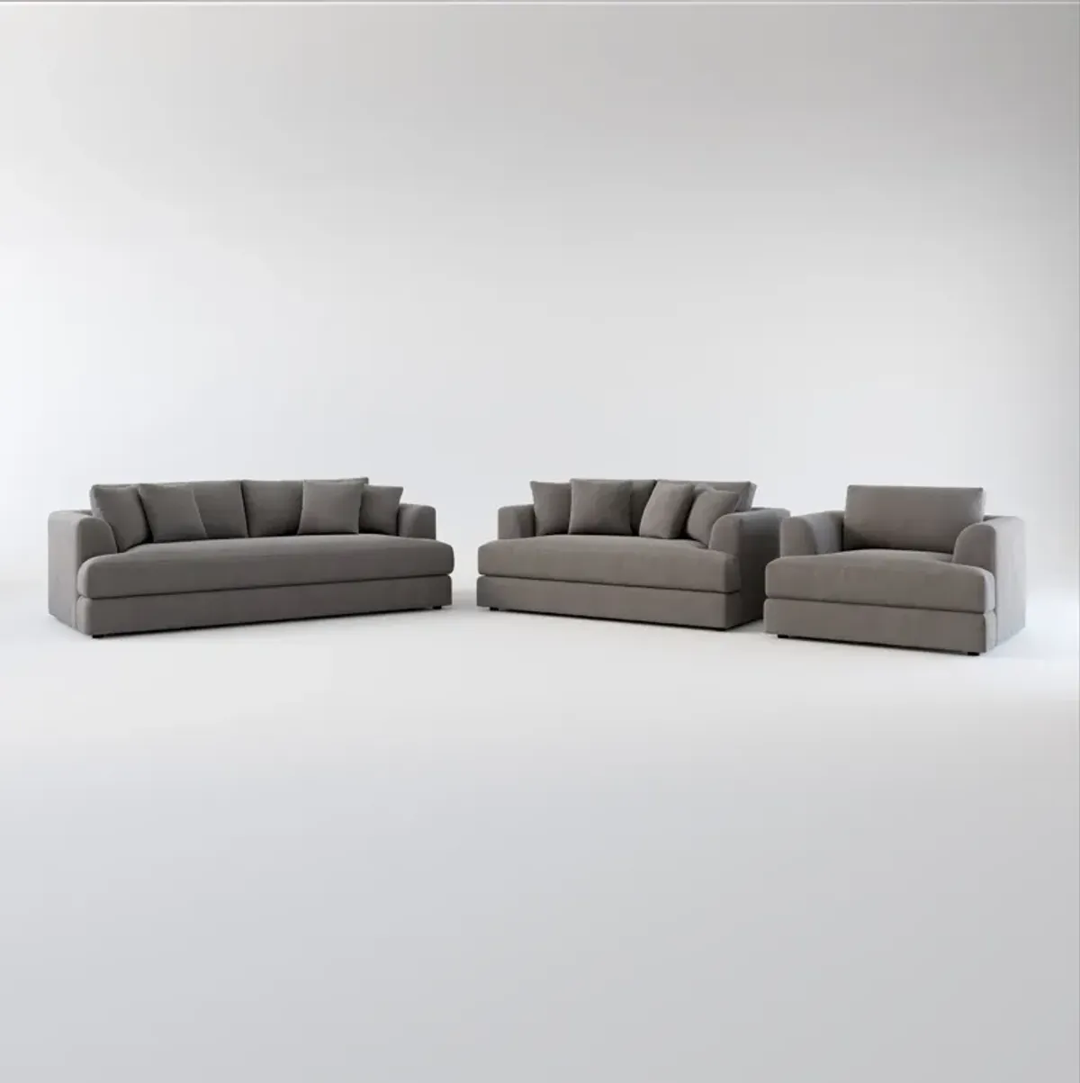 Ridley Foam Comfort Sofa, Loveseat, and Chair - Merrimac Ash