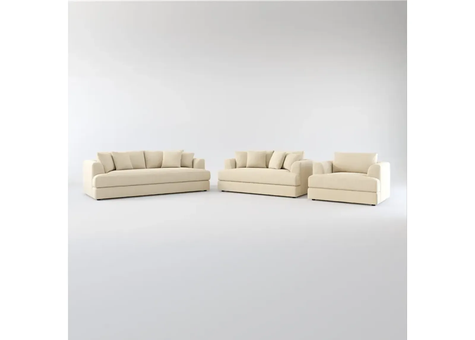 Ridley Foam Comfort Sofa, Loveseat, and Chair - Merrimac Ecru