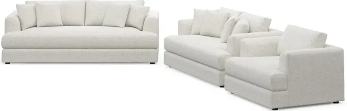 Ridley Foam Comfort Sofa, Loveseat, and Chair Set - River Rock Ivory