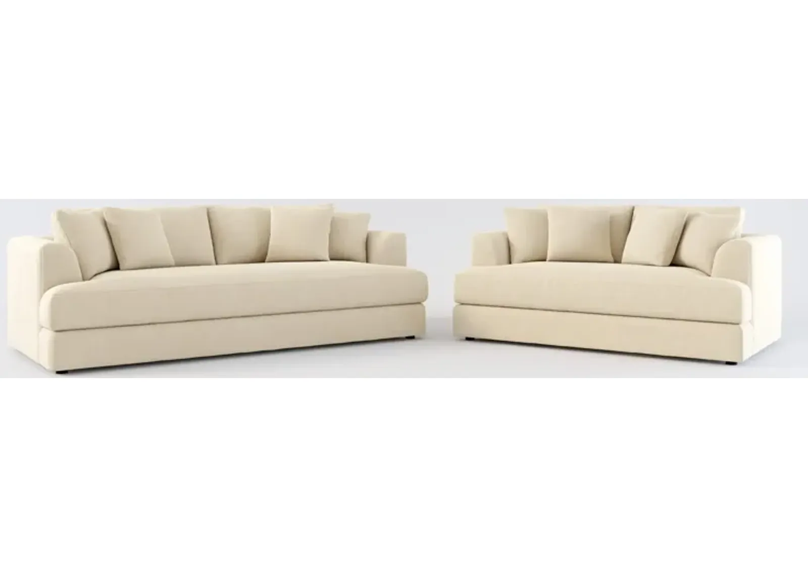 Ridley Hybrid Comfort Sofa and Loveseat - Merrimac Ecru