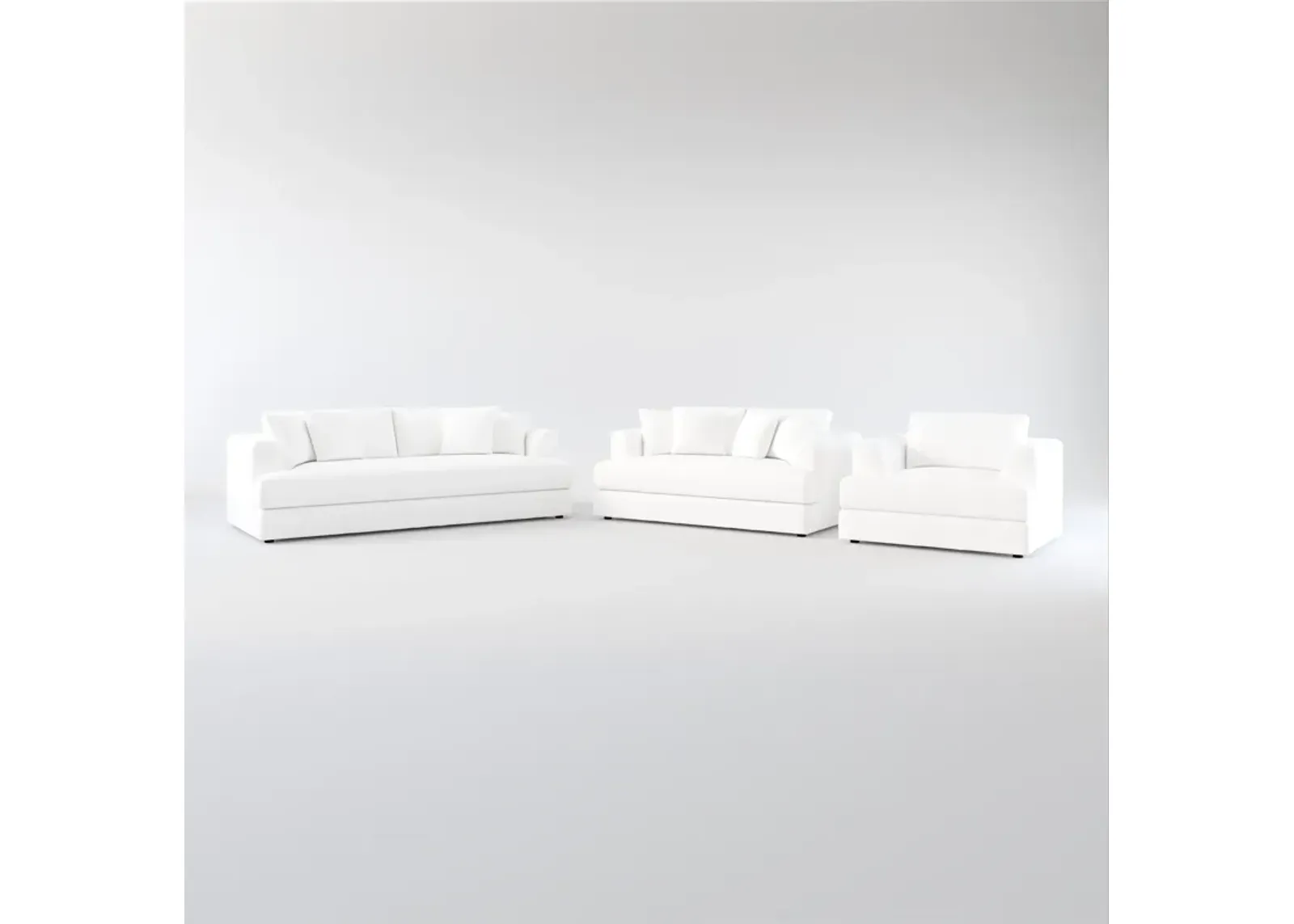 Ridley Hybrid Comfort Sofa, Loveseat, and Chair - Lovie Chalk