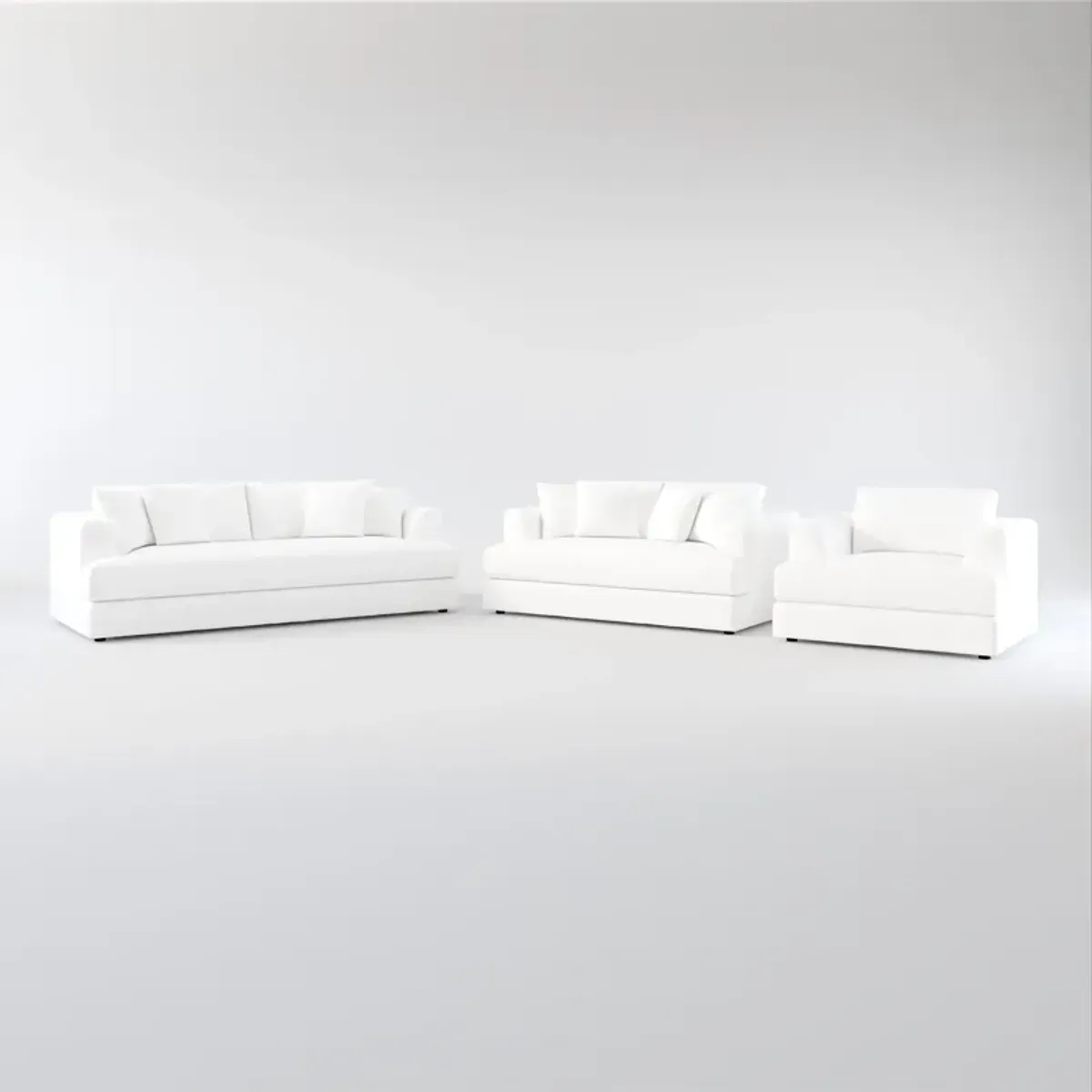 Ridley Hybrid Comfort Sofa, Loveseat, and Chair - Lovie Chalk