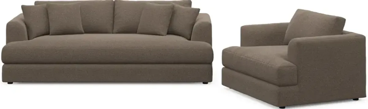 Ridley Foam Comfort Sofa and Chair Set - Liv Umber