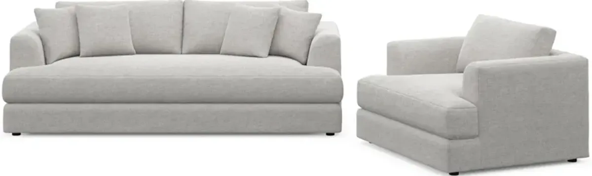 Ridley Foam Comfort Sofa and Chair Set - Adario Fog