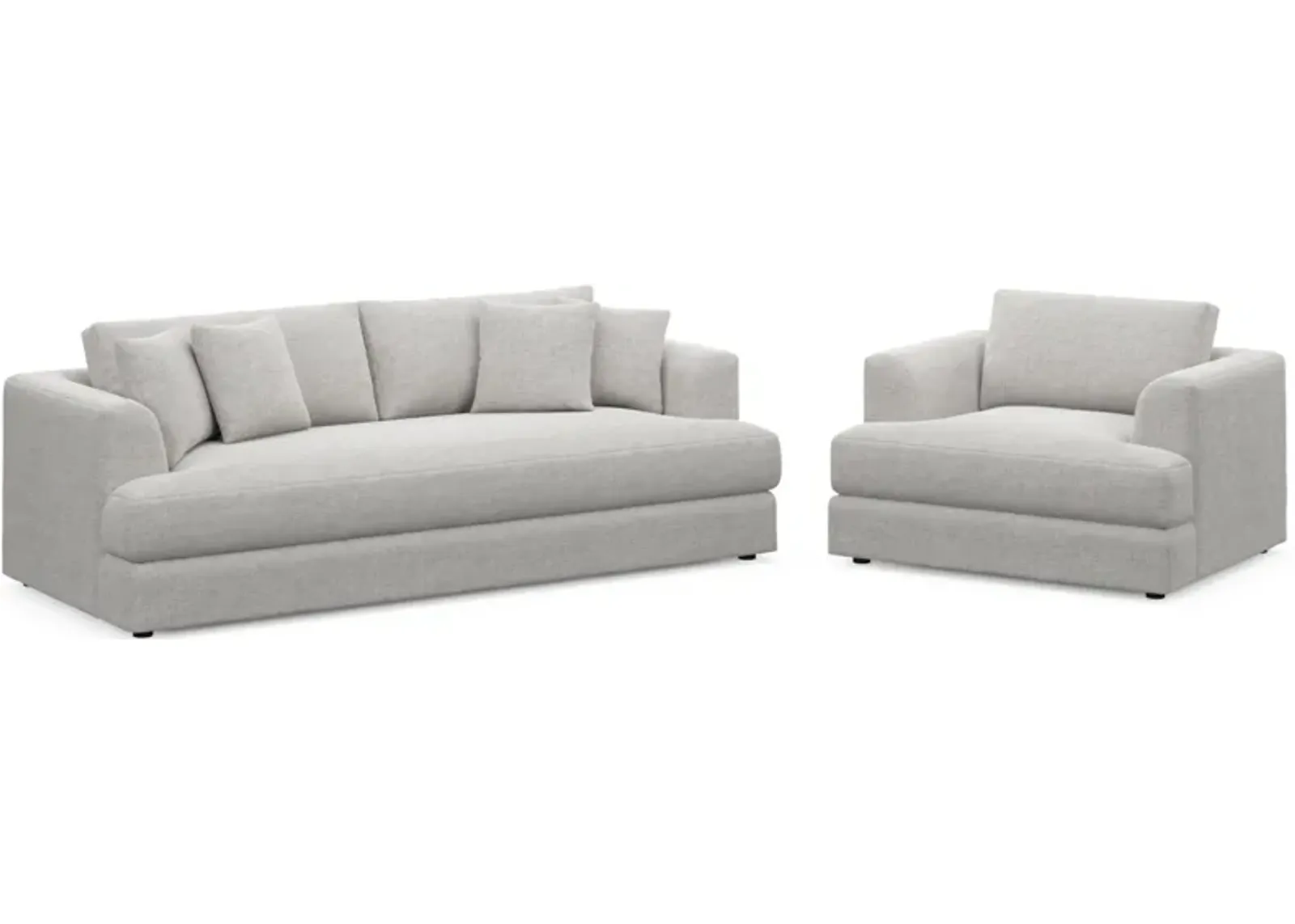 Ridley Foam Comfort Sofa and Chair Set - Adario Fog