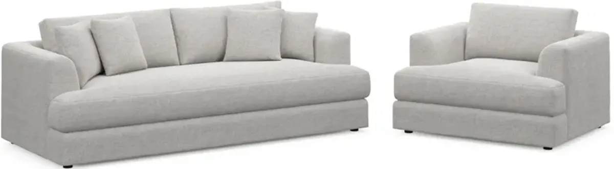 Ridley Foam Comfort Sofa and Chair Set - Adario Fog