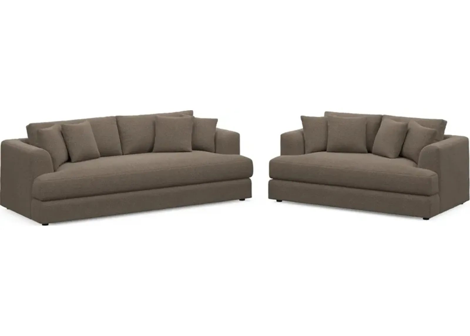 Ridley Foam Comfort Sofa and Loveseat Set - Liv Umber