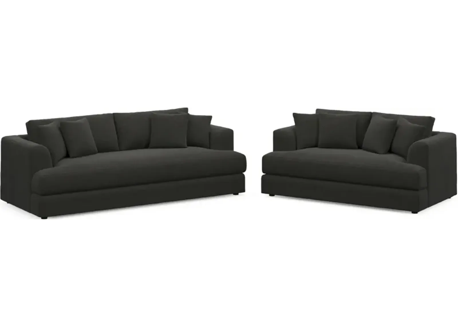 Ridley Foam Comfort Sofa and Loveseat Set - Liv Onyx