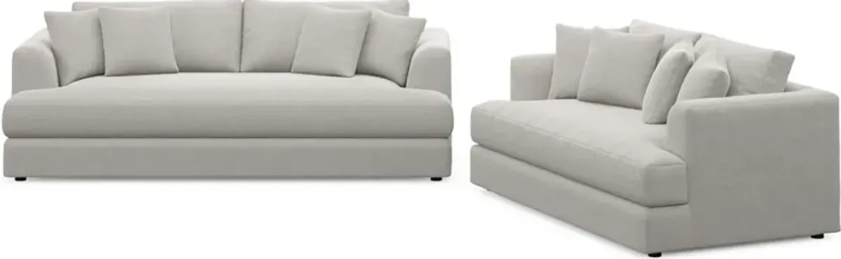 Ridley Foam Comfort Sofa and Loveseat Set - Basker Dove