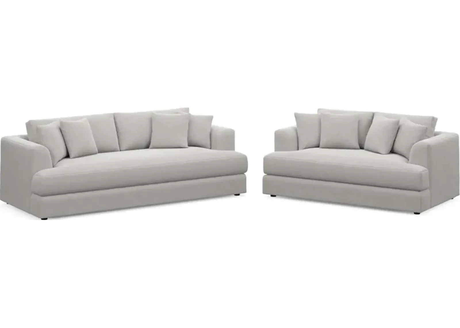 Ridley Foam Comfort Sofa and Loveseat Set - Basker Dove