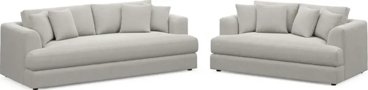 Ridley Foam Comfort Sofa and Loveseat Set - Basker Dove