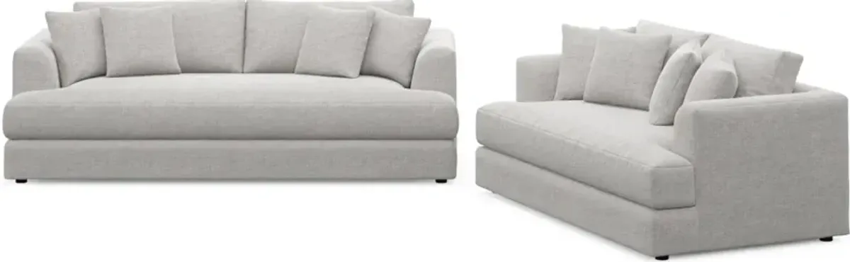 Ridley Foam Comfort Sofa and Loveseat Set - Adario Fog