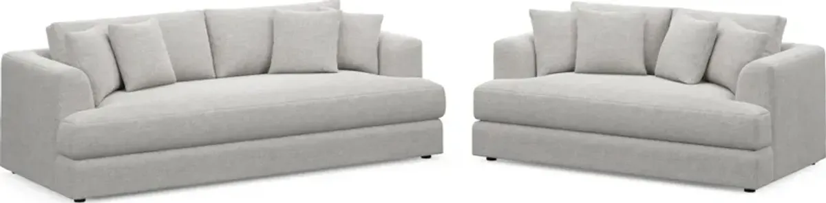 Ridley Foam Comfort Sofa and Loveseat Set - Adario Fog