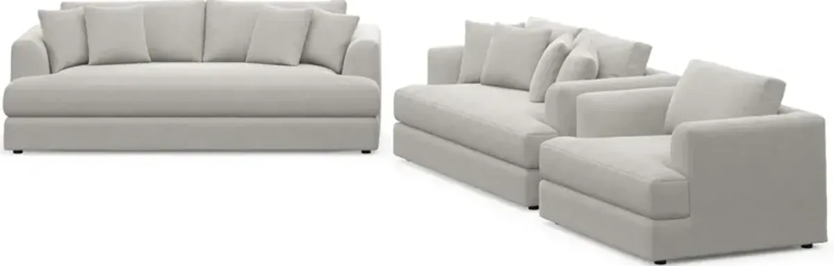 Ridley Foam Comfort Sofa, Loveseat, and Chair Set - Basker Dove