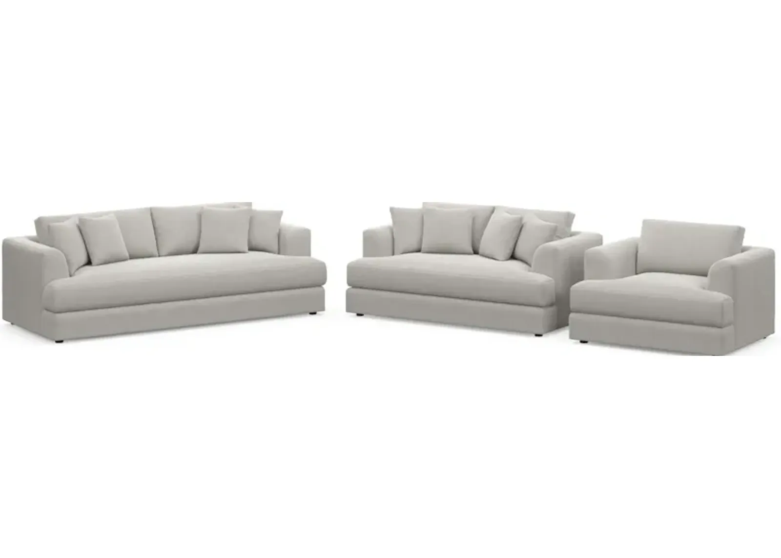 Ridley Foam Comfort Sofa, Loveseat, and Chair Set - Basker Dove