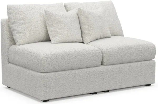 The Pitt Foam Comfort Armless Loveseat - River Rock Ivory