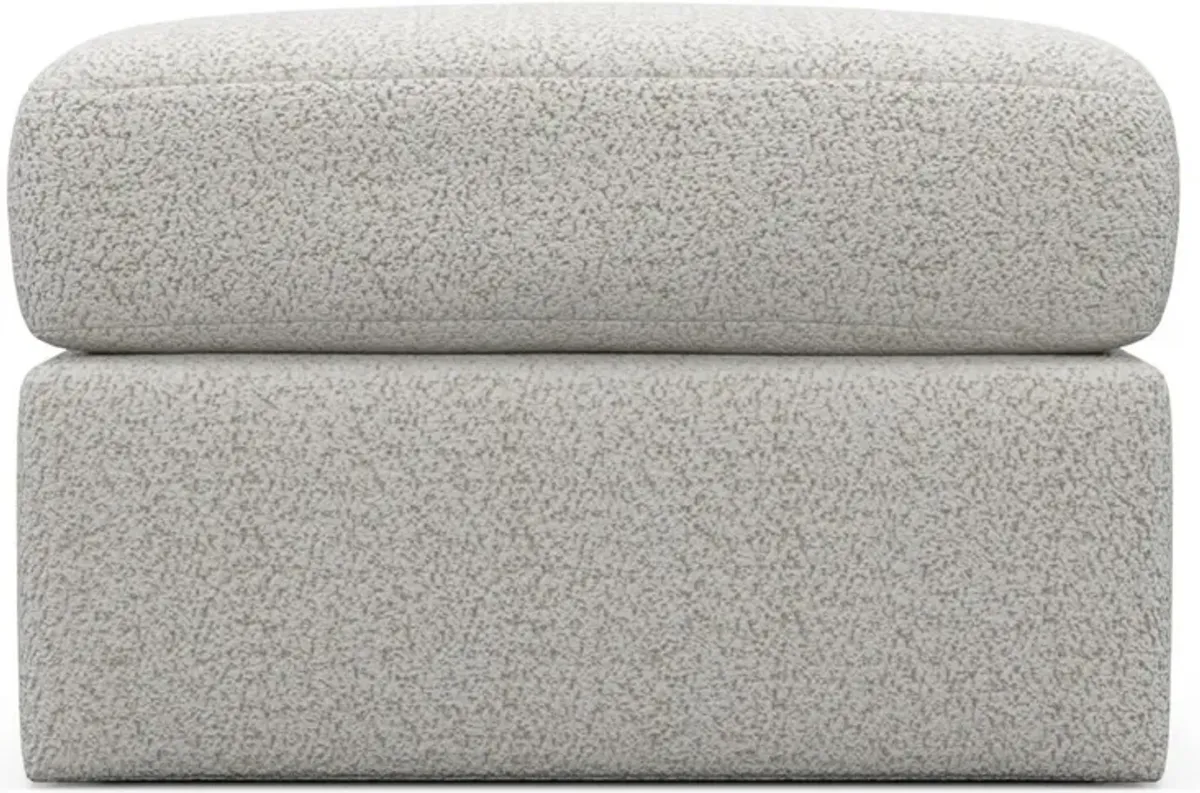 The Pitt Foam Comfort Ottoman - River Rock Ivory