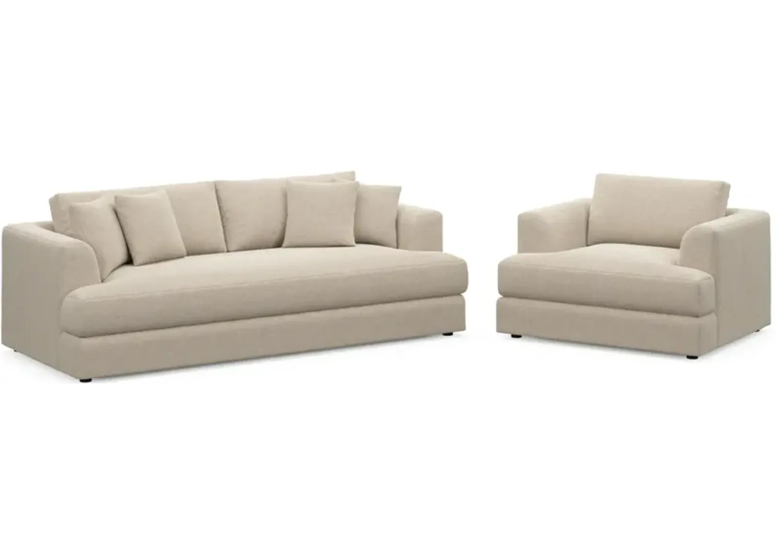 Ridley Hybrid Comfort Sofa and Chair Set - Basker Antique