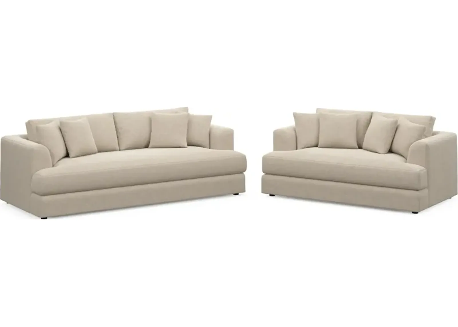 Ridley Hybrid Comfort Sofa and Loveseat Set - Basker Antique