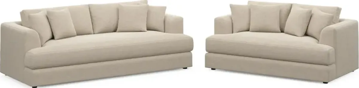 Ridley Hybrid Comfort Sofa and Loveseat Set - Basker Antique