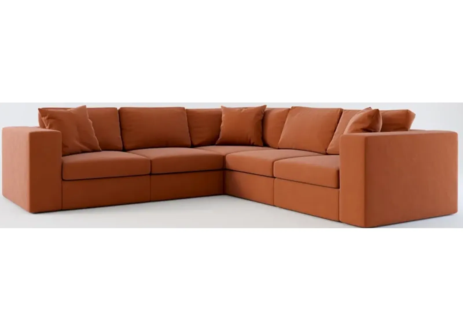 Collin Foam Comfort 5-Piece Sectional - Merrimac Brick