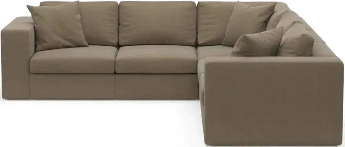 Collin Foam Comfort 5-Piece Sectional - Merrimac Brownstone