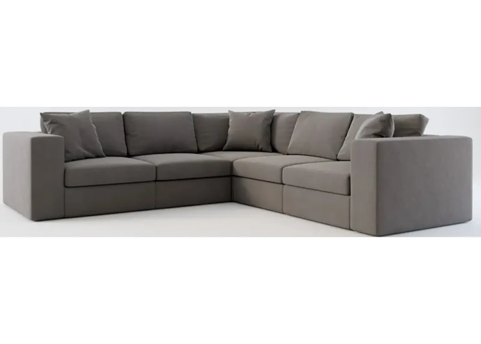 Collin Hybrid Comfort 5-Piece Sectional - Merrimac Ash