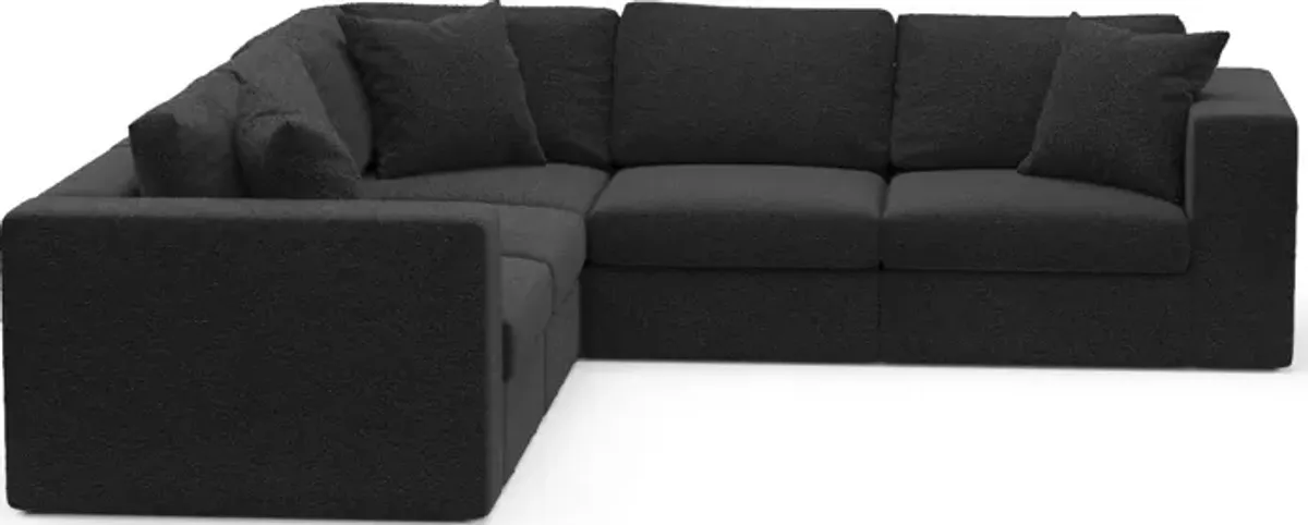 Collin Hybrid Comfort 5-Piece Sectional - Bloke Obsidian