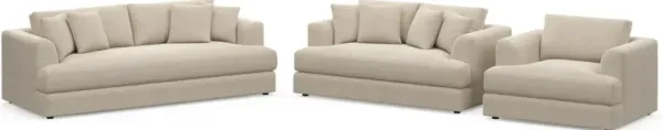 Ridley Hybrid Comfort Sofa, Loveseat, and Chair Set - Basker Antique