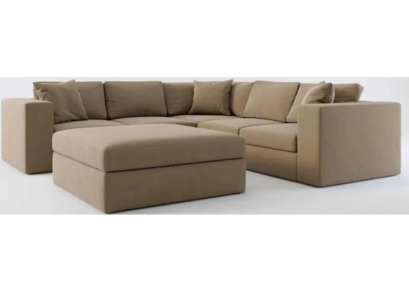 Collin Foam Comfort 5-Piece Sectional and Ottoman - Merrimac Ash