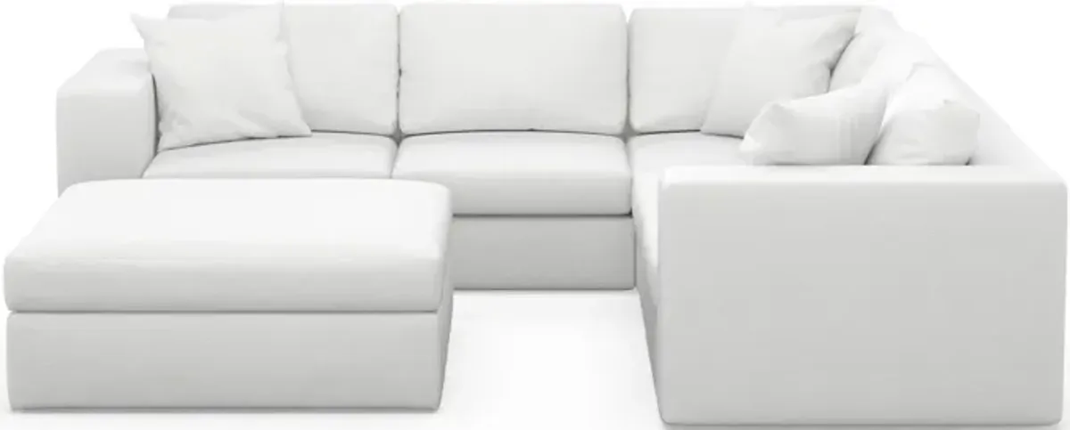 Collin Foam Comfort 5-Piece Sectional and Ottoman - Lovie Chalk