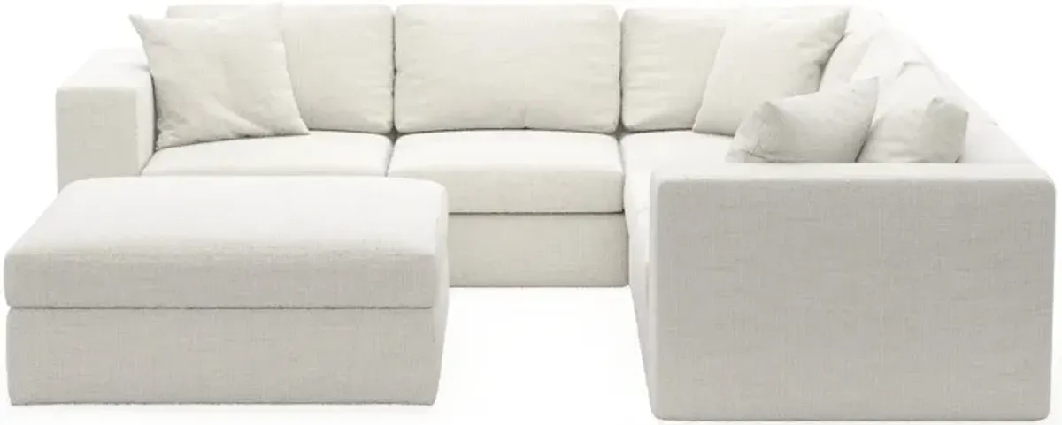 Collin Foam Comfort 5-Piece Sectional and Ottoman - Bantu Pearl