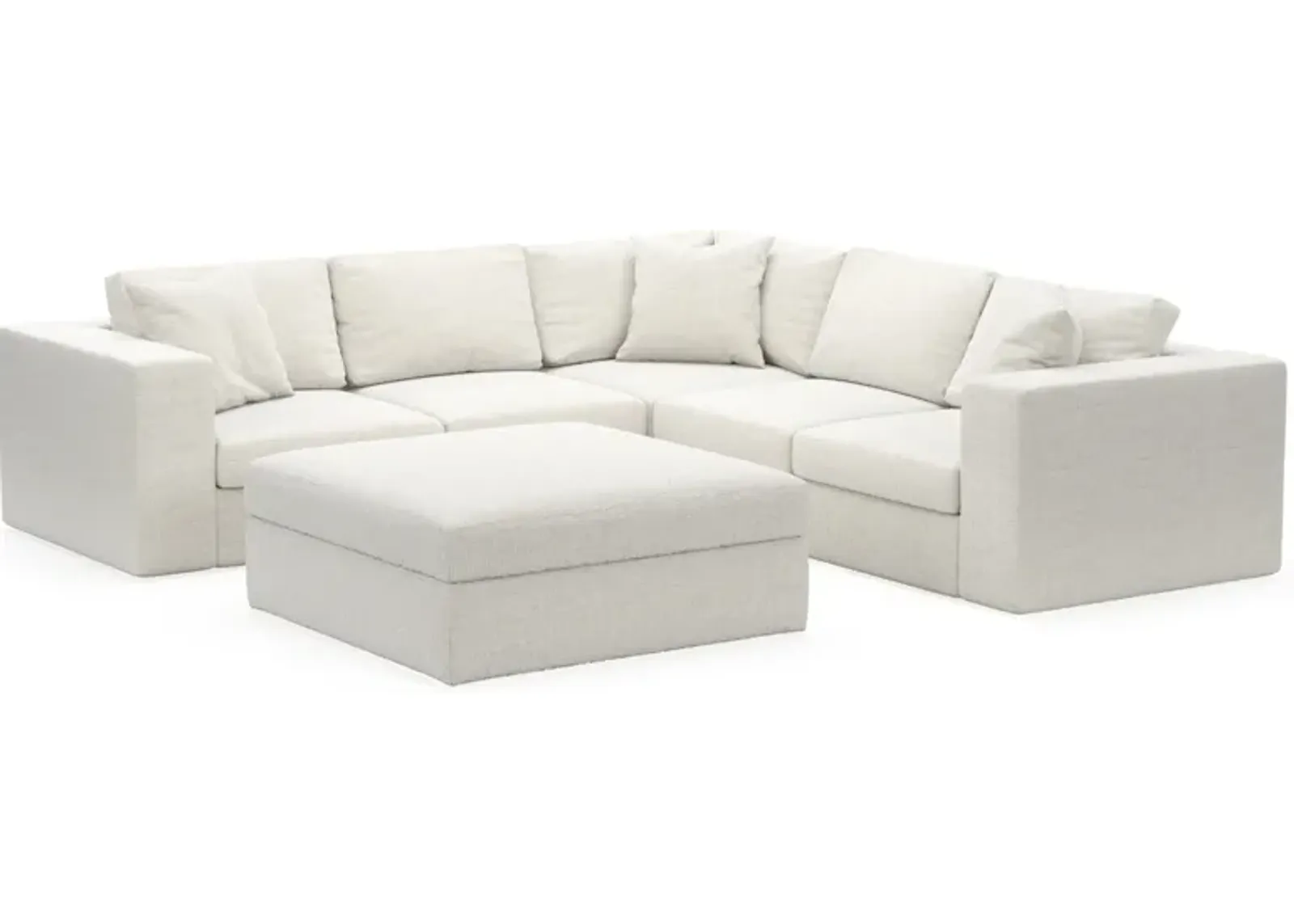 Collin Foam Comfort 5-Piece Sectional and Ottoman - Bantu Pearl