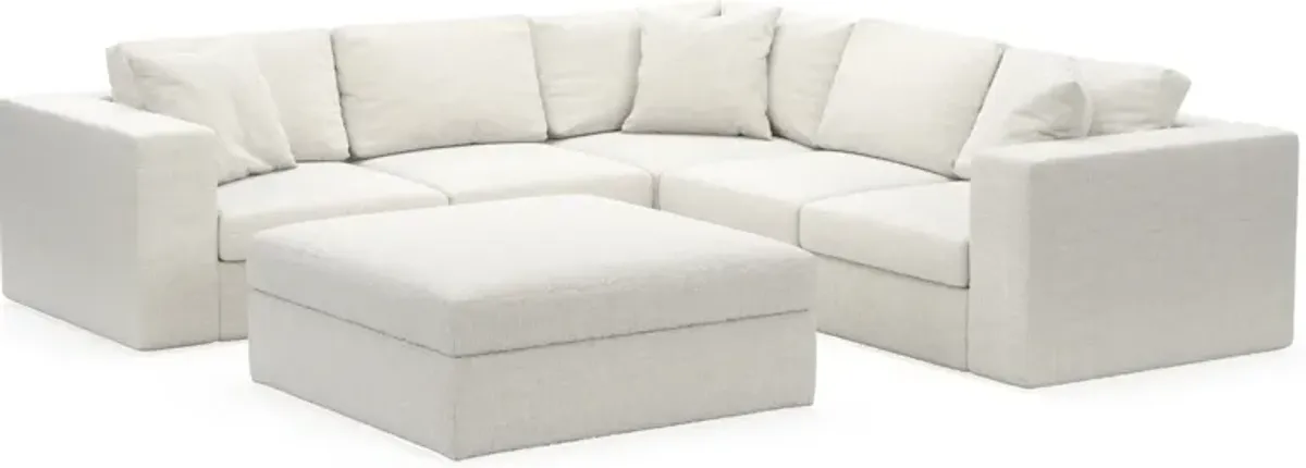 Collin Foam Comfort 5-Piece Sectional and Ottoman - Bantu Pearl