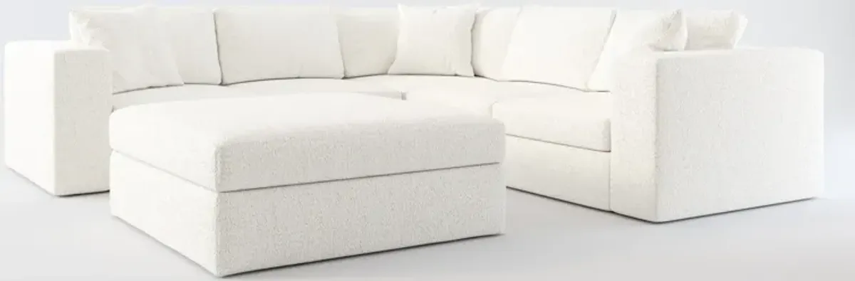 Collin Foam Comfort 5-Piece Sectional and Ottoman - River Rock Ivory